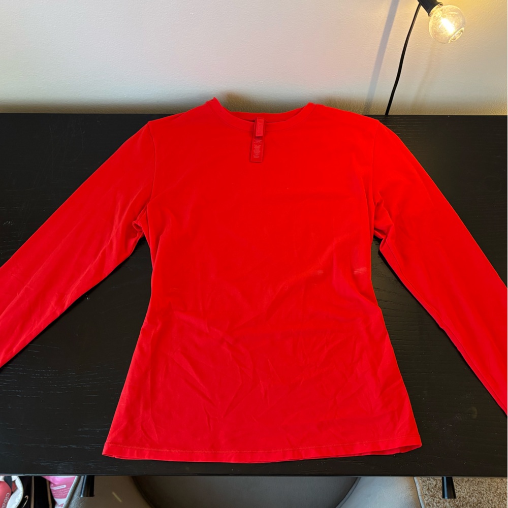 Skims Red Long Sleeve Top